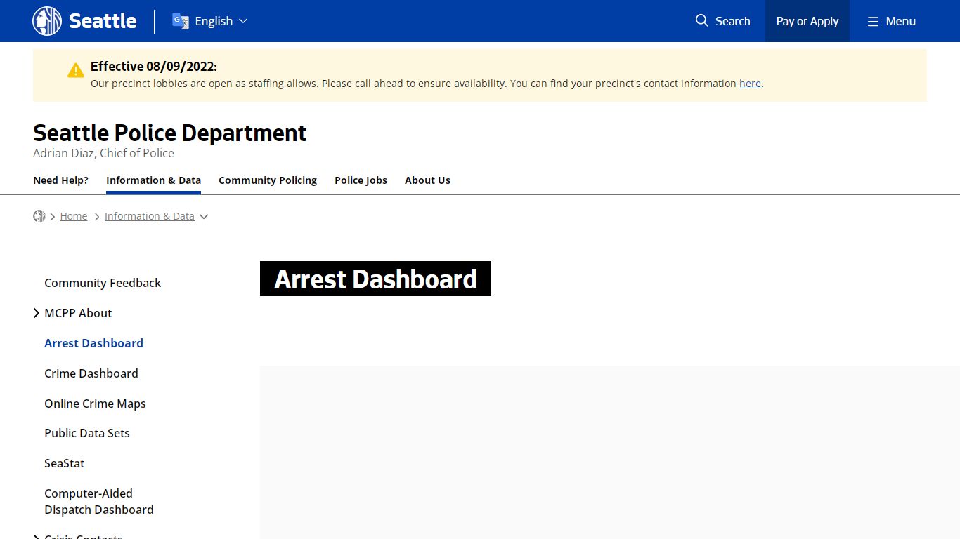 Arrest Dashboard - Police | seattle.gov