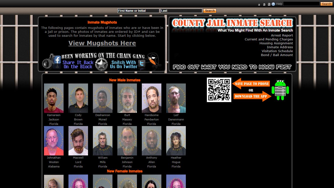 Recent Arrest Mugshots And Inmate Search